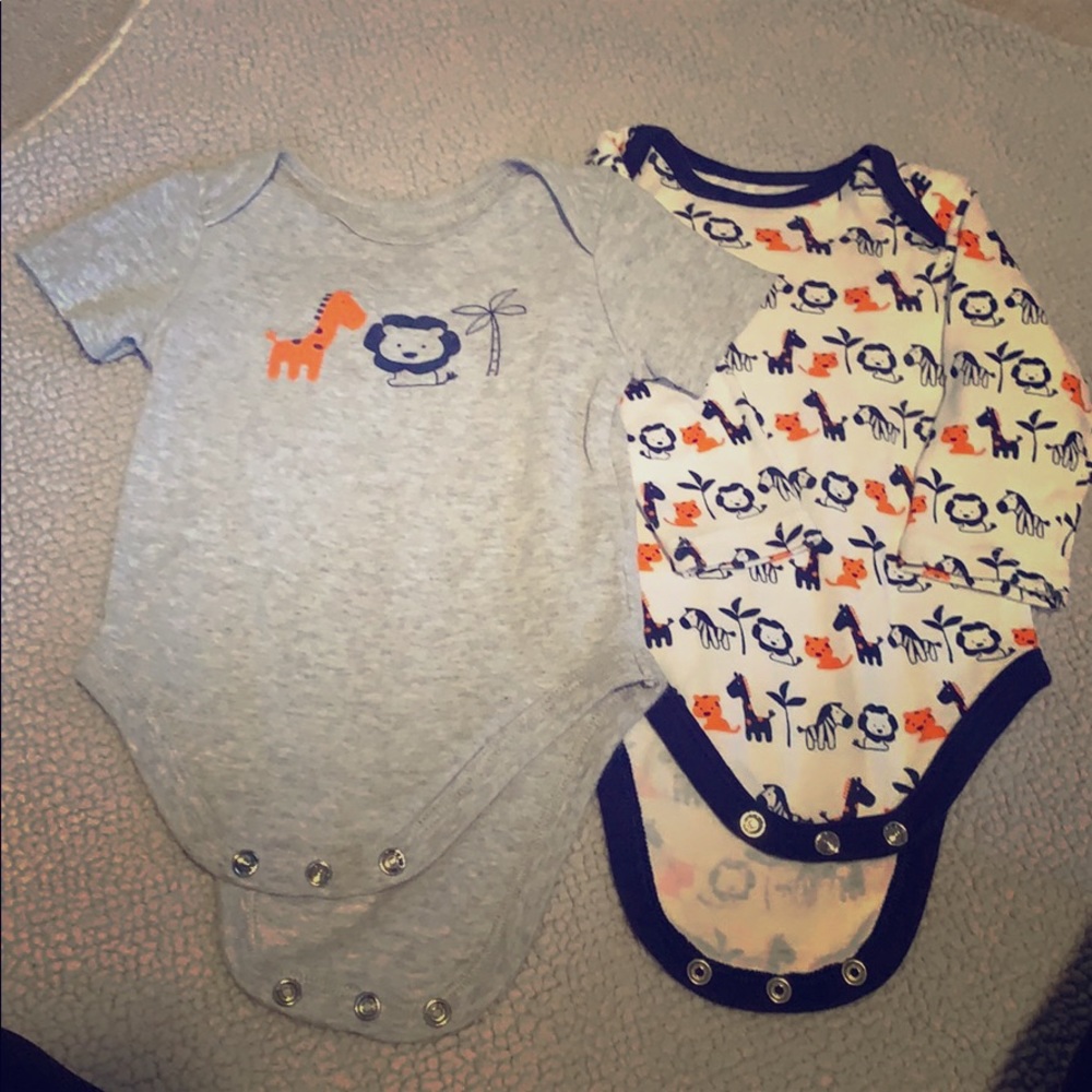 2 animal print onesies